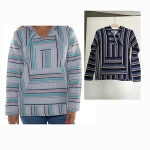 Original Senor Lopez‎ Women's Blue Baja Hoodie Sweatshirt Size S
